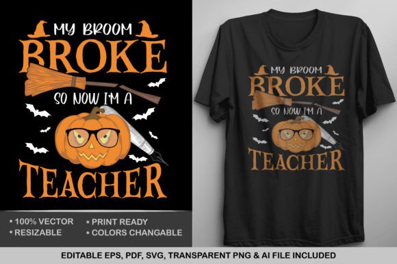 A Halloween Teacher Embroidery Design: Witty & Ready for Stitching